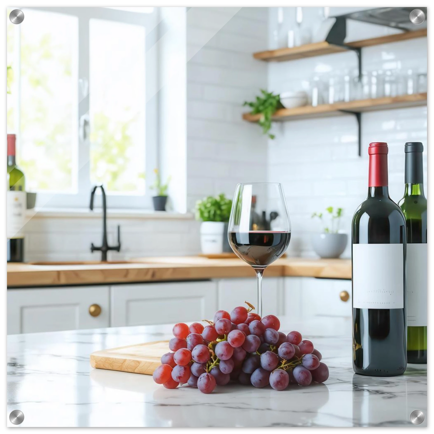 Wandbild wein trauben elegantes kuechenambiente fuer ihr zuhause