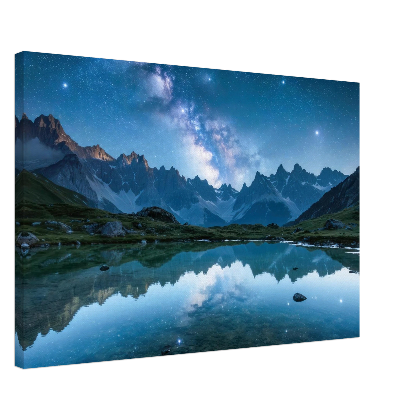 Wandbild himmlische bergspiegelung majestic milky way reflected in alpine lake your choice of sizes