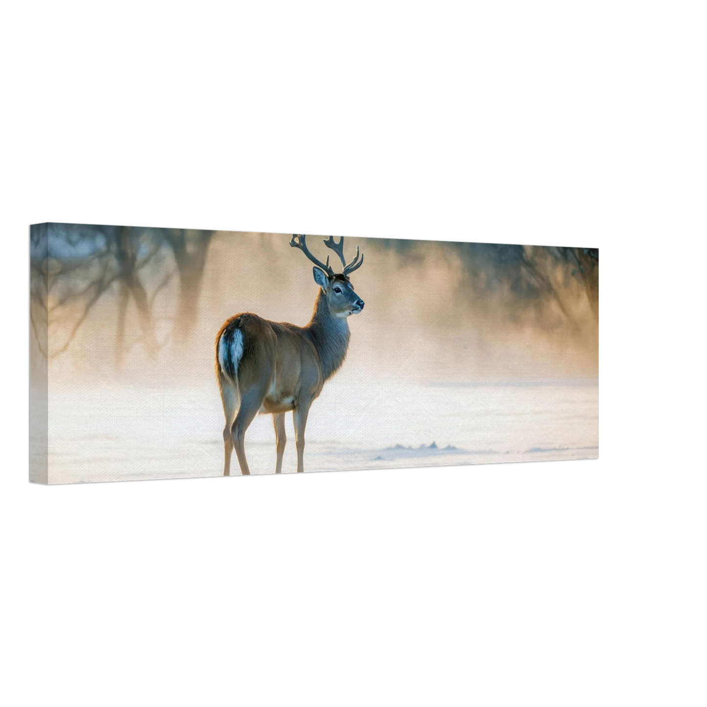 Wandbild majestaetischer hirsch im winterwunderland verwandeln sie ihr zuhause in eine ruhige landschaft
