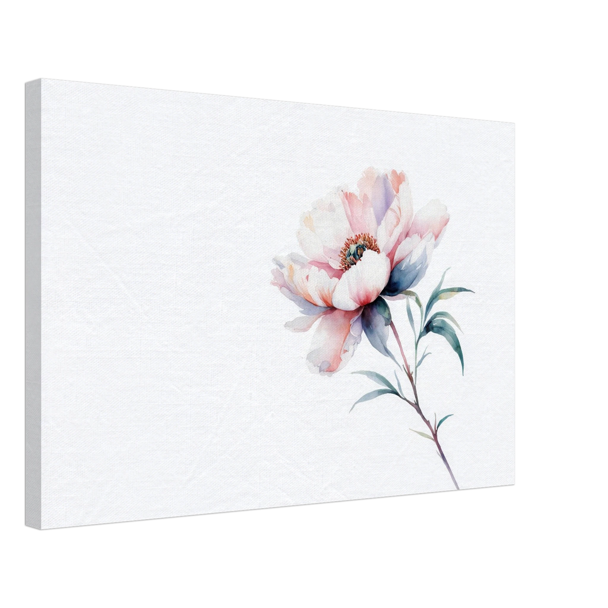Wandbild zarte pfingstrose elegante aquarell kunst fuer ihr zuhause in wunschgroesse