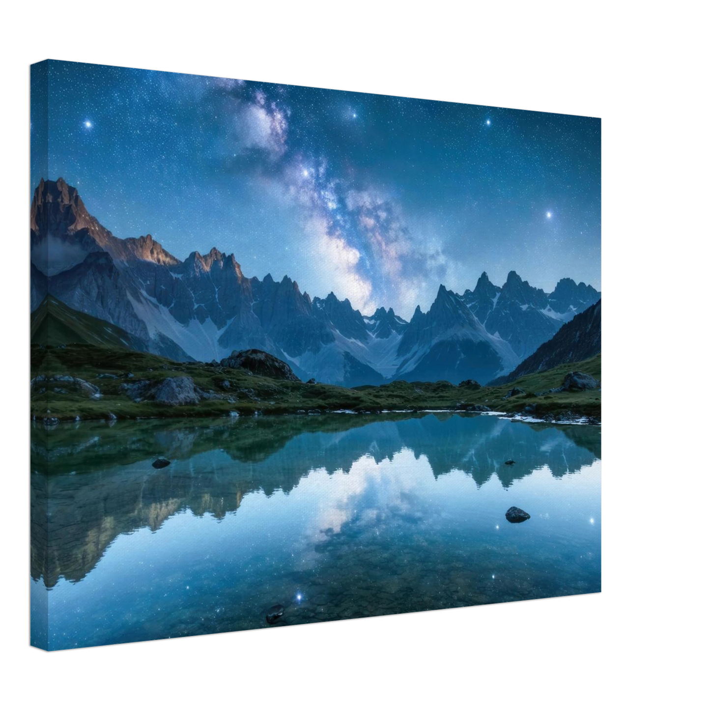 Wandbild himmlische bergspiegelung majestic milky way reflected in alpine lake your choice of sizes