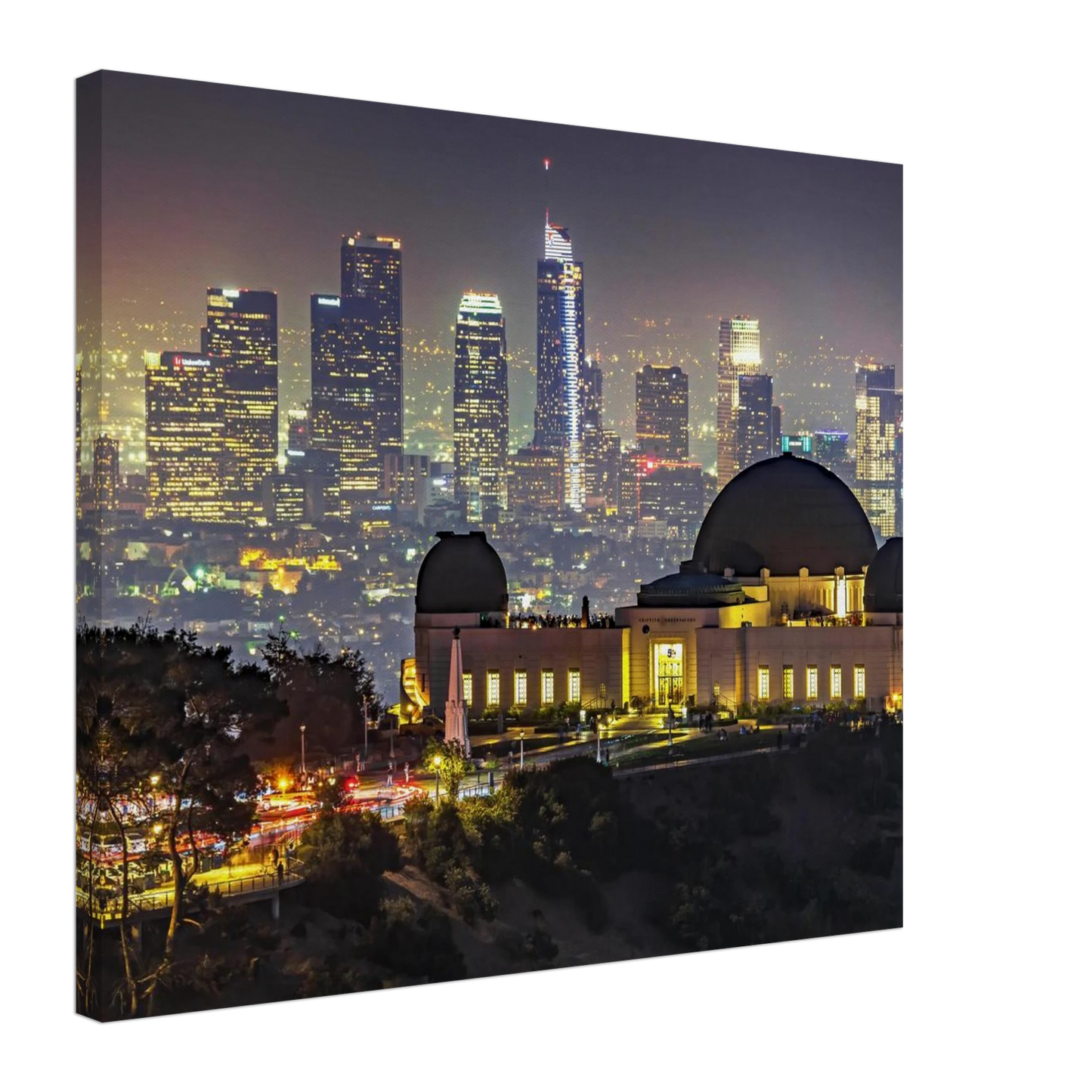 Wandbild los angeles nachthimmel griffith observatorium mit stadtpanorama erlebe das leuchten der stadt