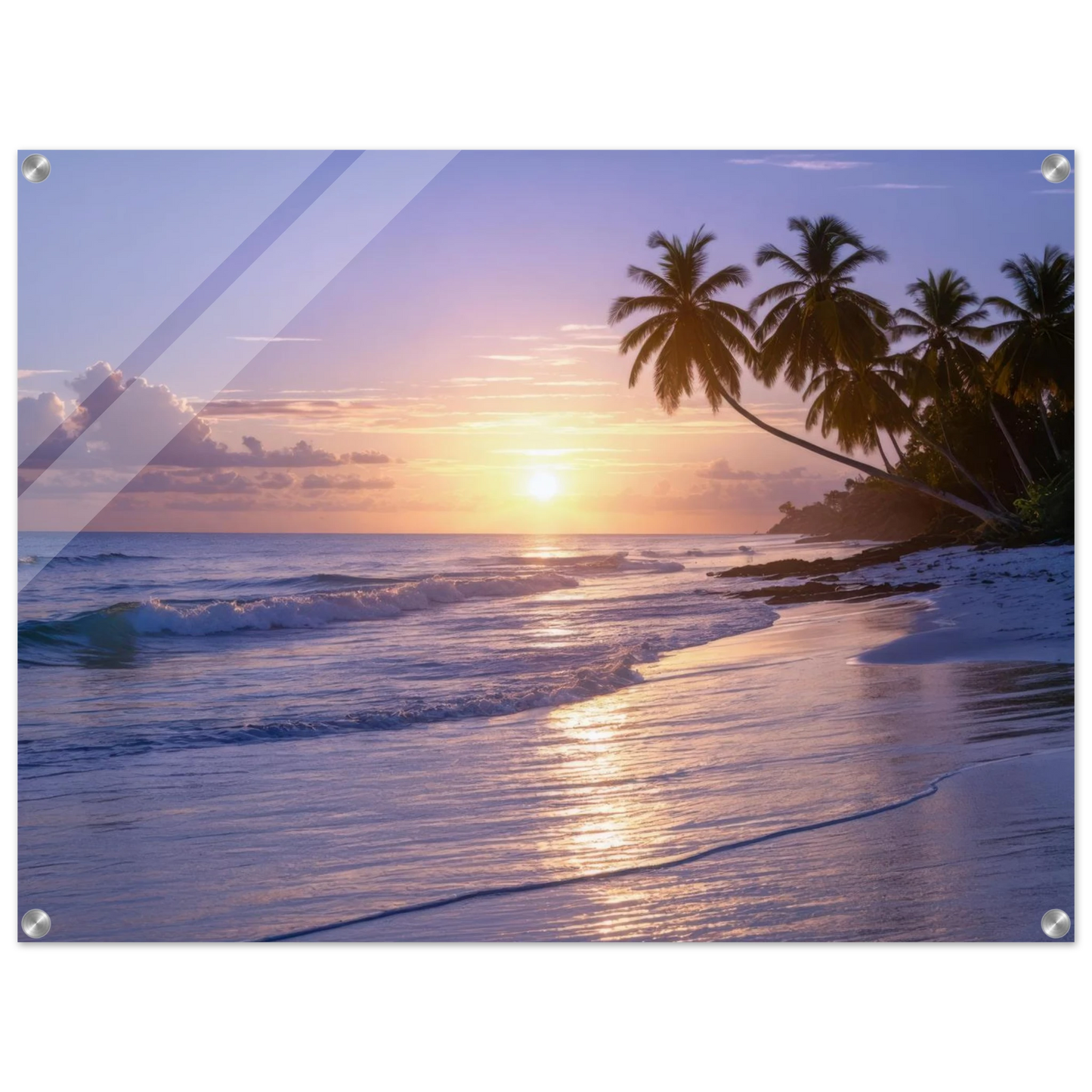 Wandbild karibischer traumstrand magischer sonnenuntergang