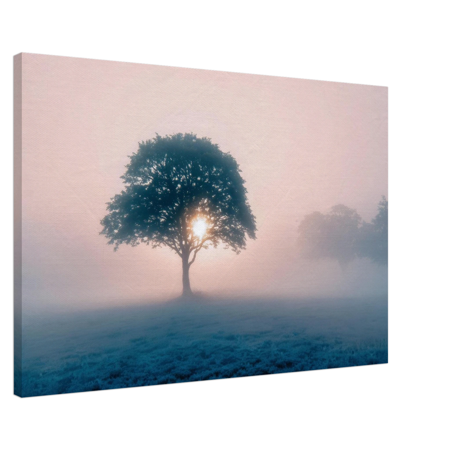 Wandbild mystischer morgendaemmerung baum traumhaftes landschaftsbild fuer ihre wohlfuehloase