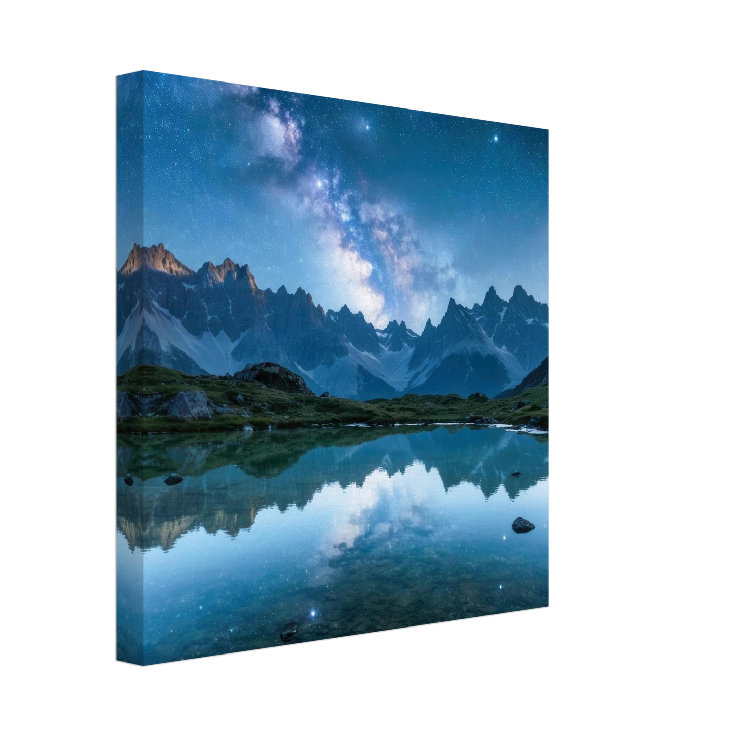 Wandbild himmlische bergspiegelung majestic milky way reflected in alpine lake your choice of sizes